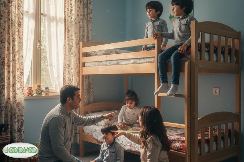 تاثیر تخت دو طبقه بر همکاری و روابط بین کودکان